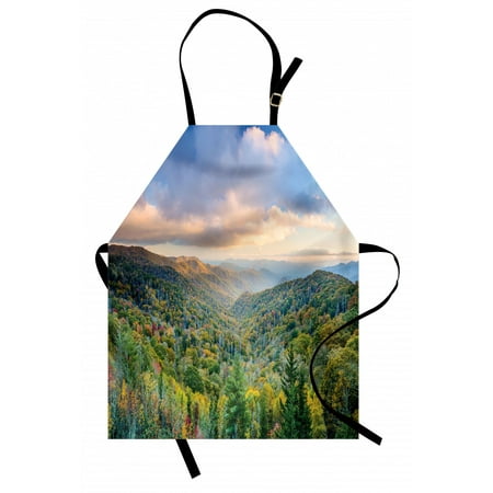 

Appalachian Apron Autumn Outdoor Scene Photo from Smoky Mountains National Park Tennessee Unisex Kitchen Bib with Adjustable Neck for Cooking Gardening Adult Size Multicolor by Ambesonne