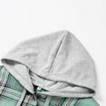 thumbnail image 6 of Women's Plaid Button Front Long Sleeve Drawstring Hoodie Jacket,Womens Shacket Jacket Plaid Hooded Shirt Jackets, 6 of 9