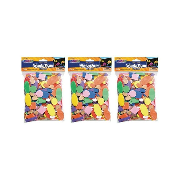 Pacon CK-4308-3 Creativity Street Peel & Stick Wonderfoam Bag - 720 Piece - Pack of 3