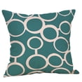 thumbnail image 4 of Square Cloth Pillow Covers with Blue Geomatric Images, 4 of 6