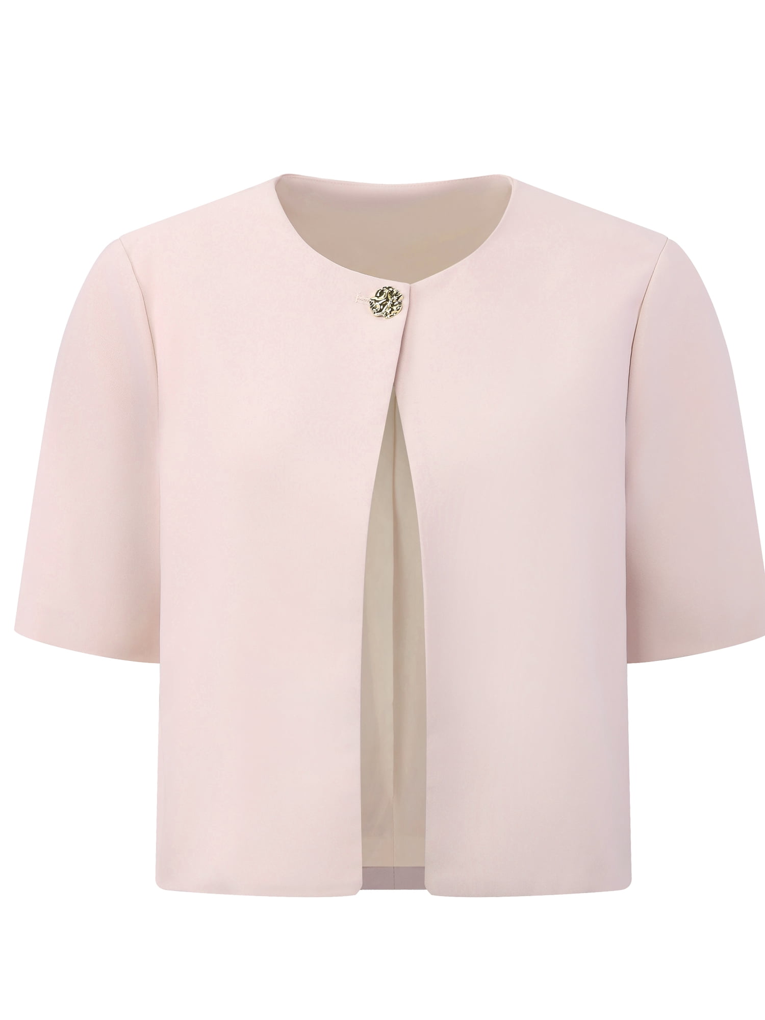 DARING DIVA Women's Cocktail Shrug Short Sleeve Open Front Cardigan 2XL Light Pink