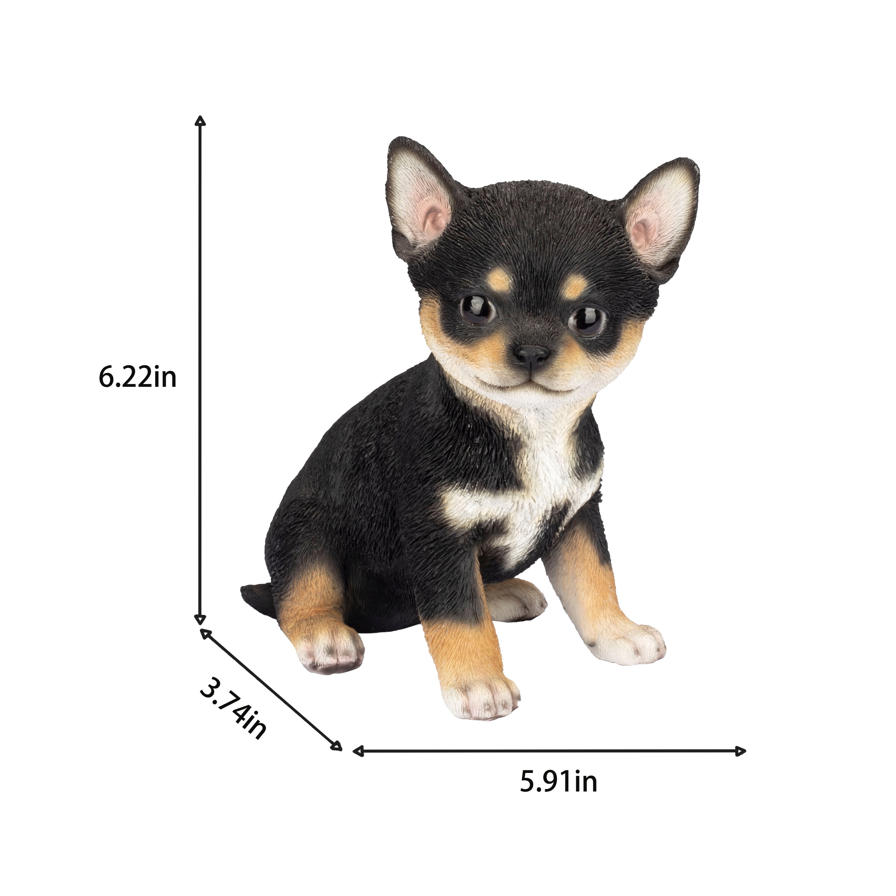 SOREAL Black Chihuahua | Handpainted Decorative Puppy Statue for Home & Garden Decor | Premium Polyresin Dog Statue | Gift for Dog Lovers | Weather-Resistant Indoor/Outdoor Decor