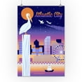 thumbnail image 2 of Atlantic City, New Jersey, Retro Skyline Chromatic Series (16x24 Giclee Gallery Art Print, Vivid Textured Wall Decor), 2 of 3