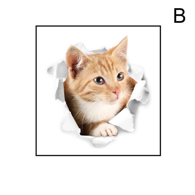 Creative Photo Cat 3D Wall Stickers Personality Refrigerator Notebook Toilet Stickers