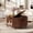 Walnut Brown, variant on GALAXHERO Coffee Table, 31.5" Round Coffee Tables with Storage and Sliding Cabinet Door, Mid Century Modern Fluted Center Table for Living Room, Small Space, Natural Oak