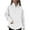 White-casual sweatshirts for women, variant on Dazajoo Womens Solid Half Zip Mock Neck Sports Sweatshirt Oversized Long Sleeve Pullover Tops with Thumb Holes,Gray,M