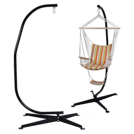 Hammock Stand Heavy Duty Portable & Detachable C Stand for Hanging Hammock, Air Porch, Chair, Outdoor & Indoor Usage