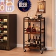thumbnail image 2 of Carrito de Bar – 3 Niveles con Ruedas – Multifuncional para Bebidas, Café y Cocina – Almacenamiento Móvil – Diseño Vintage Marrón Rústico – Sala y Barra, 2 of 8