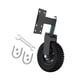 thumbnail image 2 of Rueda para puerta de valla de 6 pulgadas, rueda giratoria de 360 grados, neumáticos de goma resistentes con suspensión para piezas de repuesto para Negro, 2 of 8