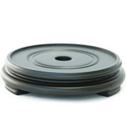 3.5" High Quality Heavy Black Oriental Rubber Finish Round Wooden Pedestal Stand