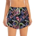 thumbnail image 4 of Lsque Snake And Flower Printed Women's Running Shorts with Liner Pockets,Elastic Quick Dry Workout Athletic Gym Yoga Shorts,Womens High Waist Shorts-X-Large, 4 of 9