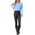 thumbnail image 2 of CAMISAS DE FRINGE PARA MUJER CHIC DE MANGA LARGA, CAMISAS DE VAQUERA CHIC, TOPS M AZUL CIELO, 2 of 6