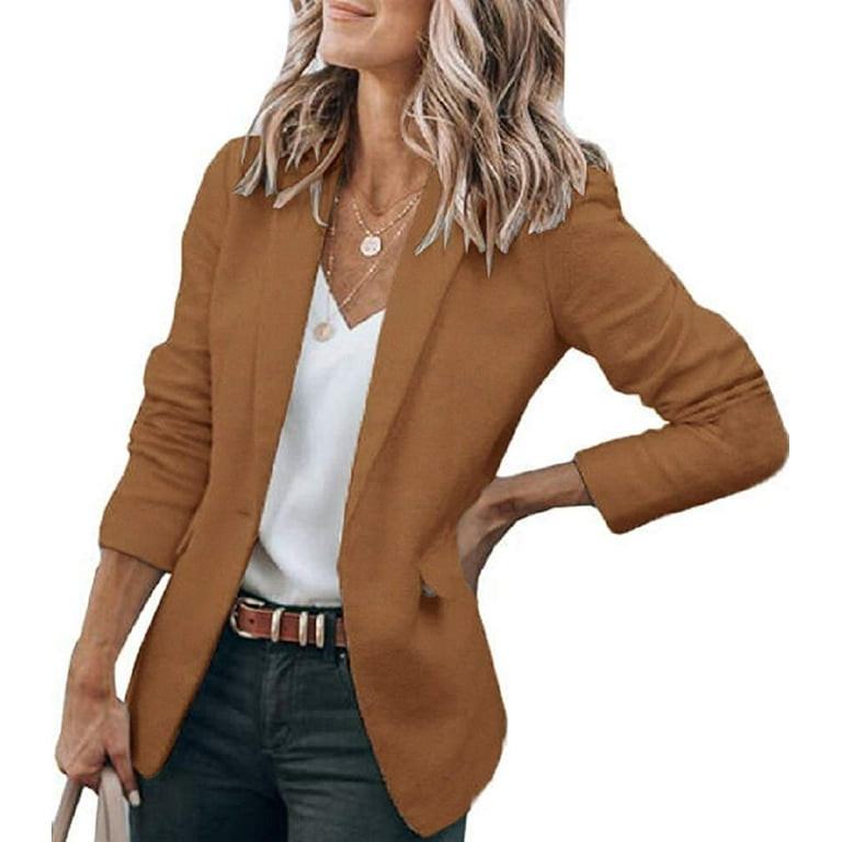 Ybenlow Women Casual Blazers Open Front Long Sleeve Work Office Blazer  XS-2XL