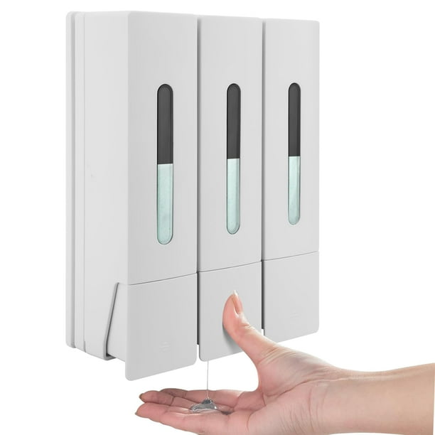 Dispensador de Jabón Líquido de Prensa de 400 Ml, 3 Cámaras, para Montaje en Pared, para Ducha de Baño, para Lavar el Cabello, Color