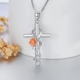 thumbnail image 4 of Dorunmo Cross Necklace 925 Sterling Silver Chrysanthemum Necklace November Birthday Jewelry Gifts Birth Flower Floral Pendant for Women Mom, 4 of 6
