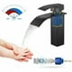 thumbnail image 2 of Auralum Grifo monomando para lavabo en cascada, moderno, negro, monomando, grifo de baño para grifos de fregadero de encimera, adecuado para fregadero empotrado, 2 of 5