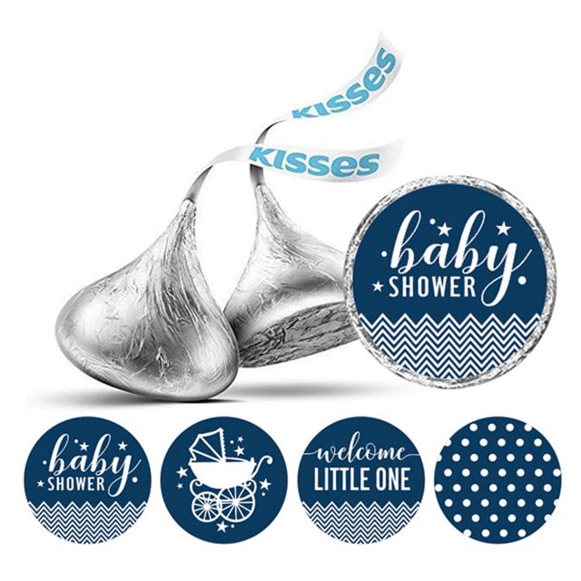 Darling Souvenir Candy 190 Pcs Baby Shower Theme Stickers DIY Chocolate Labels-Blue