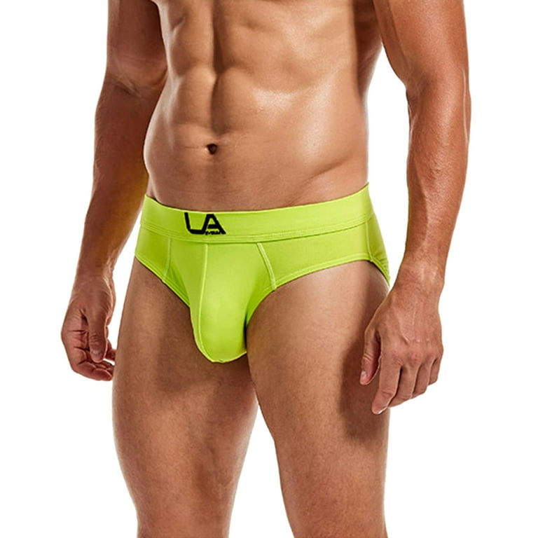 zuwimk Boxer Briefs For Men,Men's Underwear Everyday Micro Trunks Yellow,XXL