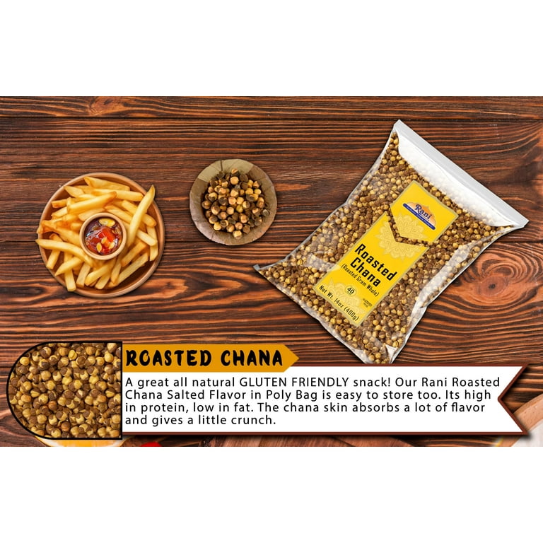 Rani Roasted Chana Plain Flavor 14oz Chickpeas All Natural Vegan