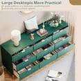 thumbnail image 4 of Anbuy 9 Drawer Dresser for Bedroom with Gold Handles, Morden Chest of Drawers Storage Cabinet, Wooden Dresser, Wood Closet Clothes Storage Organizer for Living Room, Hallway Blackgreen, 4 of 7