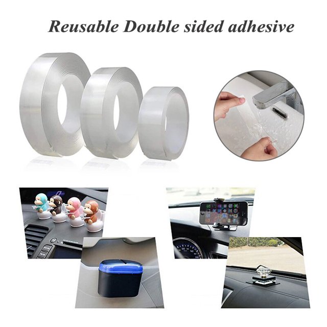 1m Car Ornaments Double-sided Adhesive Car Accessories Waterproof Stickers Ornament Decoration Self Adhesive Foam Tape1CM X 1M He Qiyong unisex