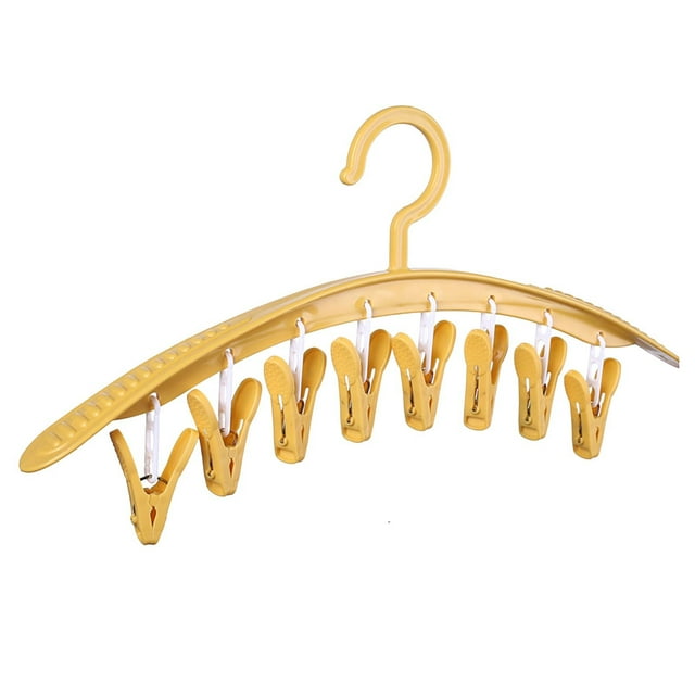 Xihbxyly Percha de Plástico con Pinzas, Diseño Resistente Al Viento con 8 Pinzas, Solución de Almacenamiento Que Ahorra Espacio, Perfecta para Ropa Interior, Toallas y Ropa de Bebé, Ideal para Viajes