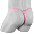 thumbnail image 4 of Summercome Men's Sexy Thong Pouch Underwear Seamless Chain Ring G-Strings Low Rise Butt-Flaunting Stretch Jock-Straps With Ball Pouch, Pink, 4 of 9