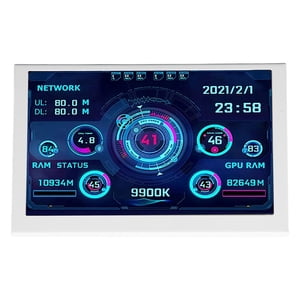 PCCPUGPURAM Moniteur de données5in Ordinateur Temp Monitor Ordinateur CPU moniteur PC Affichage de panneaux de capteurs Normes de l'industrie