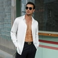 thumbnail image 4 of Men's Floral Jacquard Dress Shirt Long Sleeve Button Down Shirts, 4 of 5