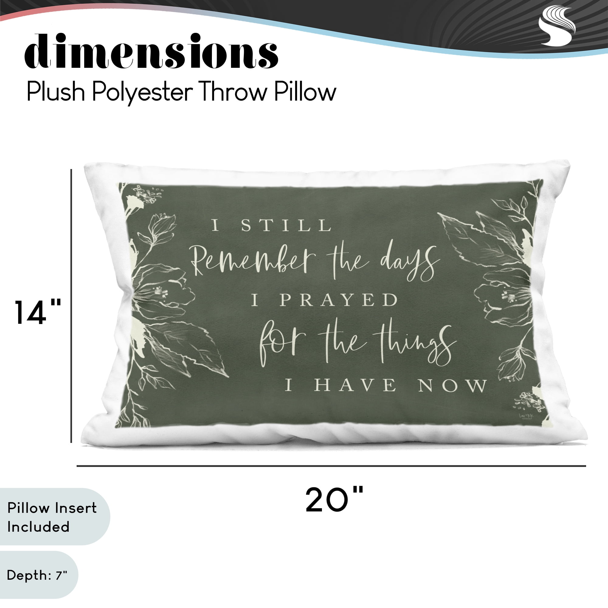 Stupell Industries Still Remember The Days Gratitude Decorative Printed Throw Pillow, design by Lux + Me Designs