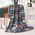 thumbnail image 2 of DarkBlue Colorful Dinosaurs Plants Pattern Blanket,Comfortable Soft Lamb Wool Throw Blanket,All Season,Warm Lightweight Blankets for Sofa Bed Couch Living Room Chair,60"x80", 2 of 4