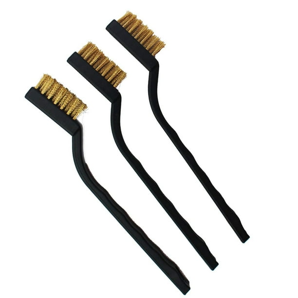 Mini Brass Wire Brush ,Set For Cleaning Welding Slag And Rust,6