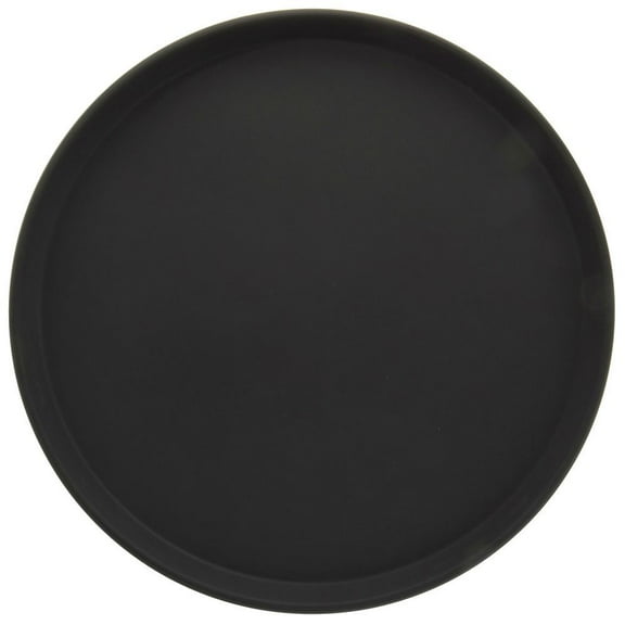 HUBERT® Serving Tray Nonskid Round Black Polypropylene - 16" Dia x 1" H