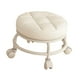 thumbnail image 2 of Taburete bajo con ruedas, asiento bajo con ruedas, moderno, para adultos y niños, de baja altura, de cuero PU para Blanco, 2 of 9
