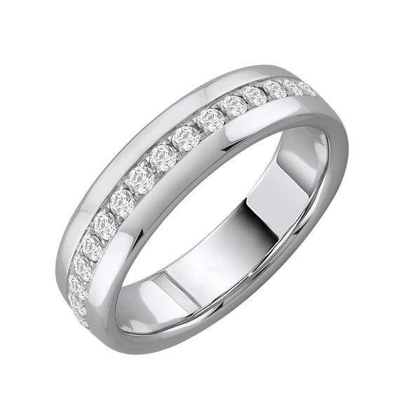 1/2 Carat Diamond Wedding Band Ring in 10K White Gold (Ring Size 10)