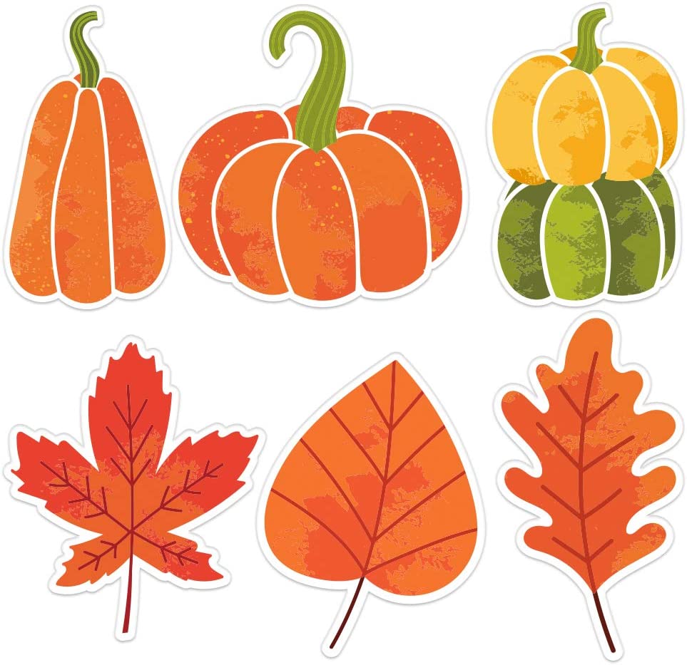WaaHome 36 PCS Thanksgiving Cutouts Classroom Decorations,Fall Pumpkin