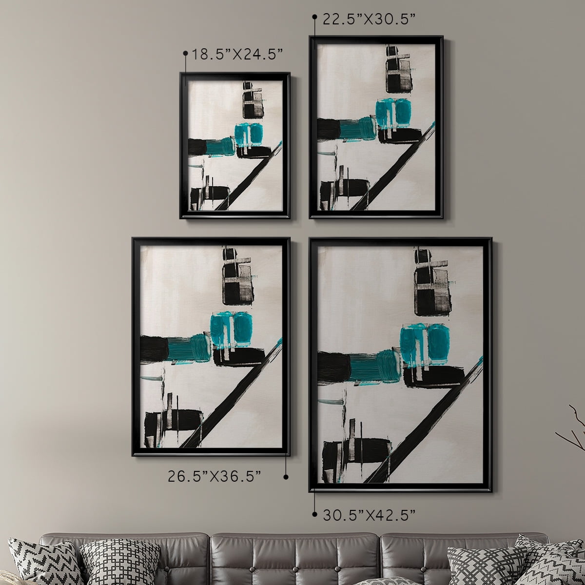Geometry Notes I Premium Framed Print, in Gold, Black, or Silver - Ready to Hang