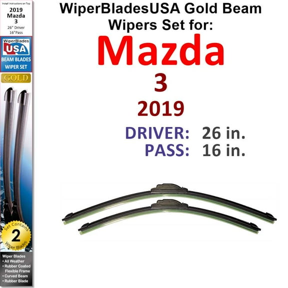 2019 Mazda 3 Beam Wiper Blades Wipers WBUSA (Set of 2)