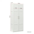 thumbnail image 6 of 2 IN1 High Wardrobe & Kitchen Cabinet with 2 Doors and 3 Storage Shelves, 70.87" Wooden Freestanding Floor Storage Cabinet, Modern Space Saving Entryway Cupboard for Living Room Bathroom, White, 6 of 6