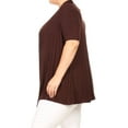 thumbnail image 3 of MOA Collection Women's Casual Open Front Short Sleeve Cardigan, 3 of 5