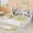 White, variant on Mintazer Full Size Montessori Floor Bed with Bookcase Headboard & Guardrails, Kids Platform Bed Frame with 6 Cubby Storage Shelves for Bedroom, White