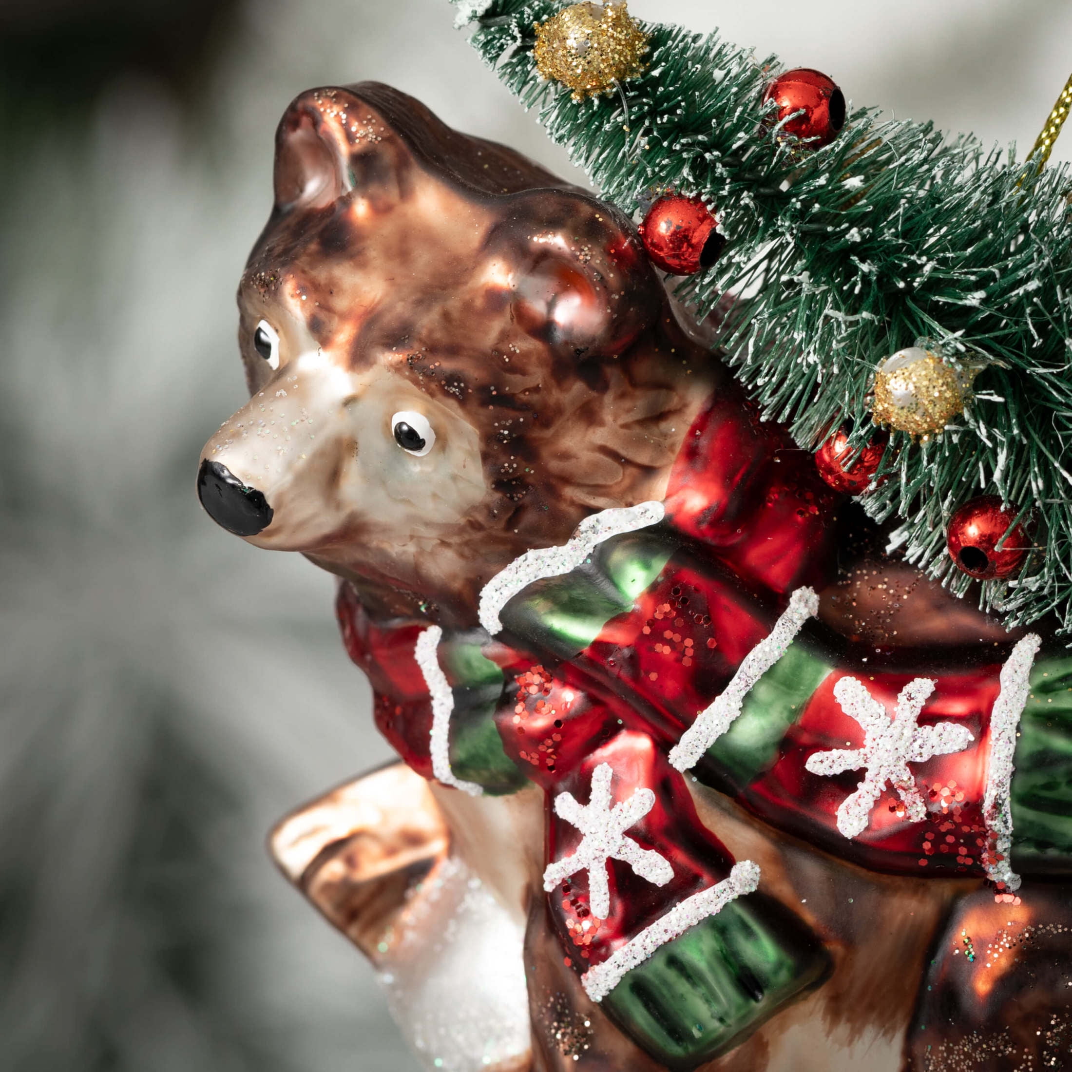 4"H Sullivans Bear Christmas Ornament, Multicolor