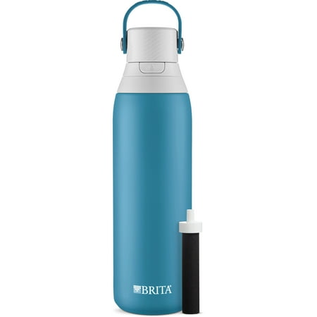 Brita 20 oz Blue Jay Premium Stainless Steel Leak Proof Filtered Insulated Water Bottle with Straw