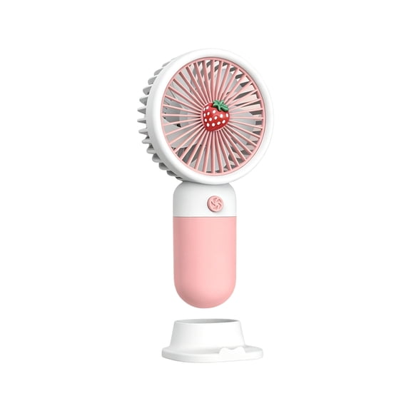 Zguuel Strawberry Shaped Handheld Fan, Cute USB Rechargeable Mini Fruit Fan with 3 Speeds, Portable Personal Cooling Fan for Kids Girls Summer Travel