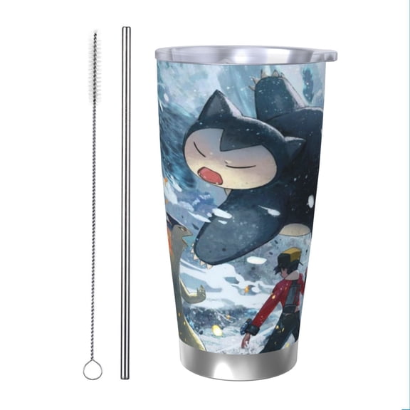 Snorlax Insulated Tumbler Stainless Steel Coffee Mug Vacuum Double Wall Thermal Travel Cup 20 oz