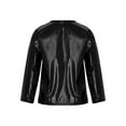 thumbnail image 2 of iiniim Girls Long Sleeve T-Shirt Shiny Metallic Dance Performance Tee Holographic Party Tops Dancewear Black 11-12, 2 of 7