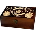 thumbnail image 1 of Caja de madera para guardar recuerdos, diseño de manos misteriosas, fase lunar grabada, cuadrada, de pino, para tarot., 1 of 9