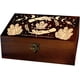 thumbnail image 1 of Caja de madera para guardar recuerdos, diseño de manos misteriosas, fase lunar grabada, cuadrada, de pino, para tarot., 1 of 9