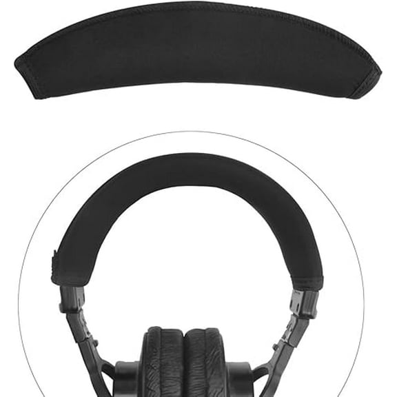 Headband Protector Compatible with MDR V6, V600, V900, Z600, 7506 Headphones Replacement Headband Cover, Flex Fabric Head Top Pad Easy DIY Installation (Black)