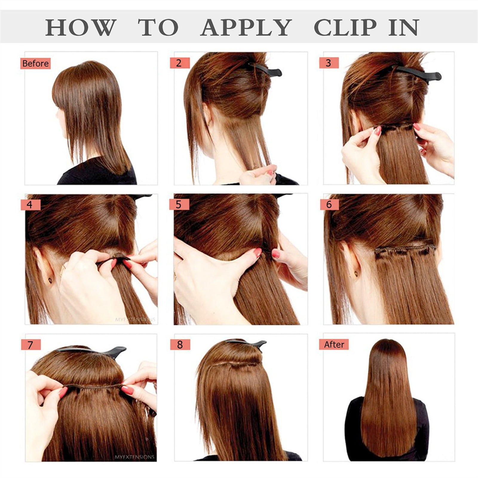 Clip In Hair Extensions Real Human Hair Pieces 7pcs Per Set Wine Red Hair Extensions 100% Remy Virgin Human Hair Clip In Extensions Double Weft Clips Straight